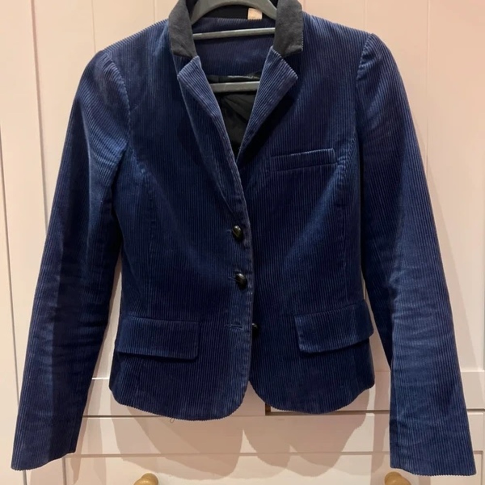 Women's Blue Corduroy Blazer